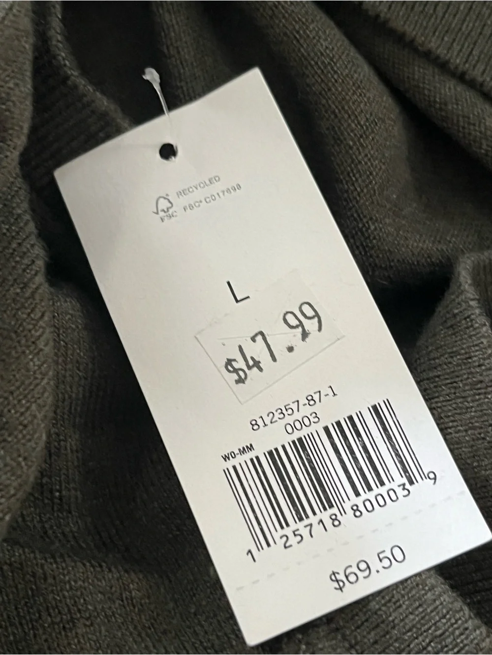 Banana Republic silk and cotton V-neck Men's Sweater - Olive Green